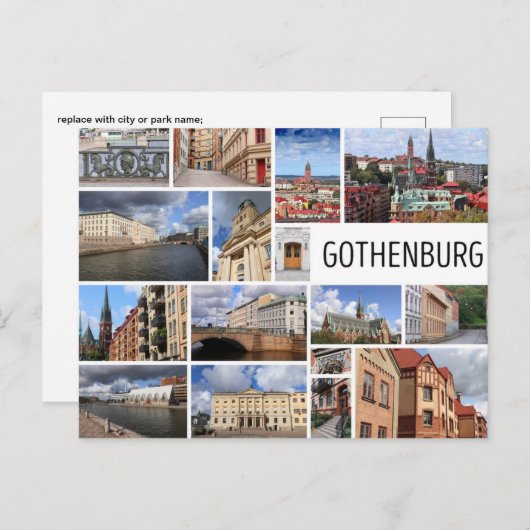 ヴィンテージ旅行レトロな水の色ゴテンブルグスウェーデン ポストカード (正面/裏面)