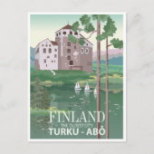 ヴィンテージ旅行レトロフィンランドトゥルクABOラップランド ポストカード (正面)