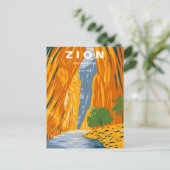 ヴィンテージ旅行レトロZION国立公園ユタ ポストカード (スタンド正面)