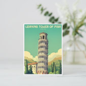 ヴィンテージ旅行傾いた塔のピサイタリア ポストカード (スタンド正面)