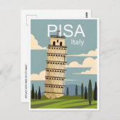 ヴィンテージ旅行傾いた塔のピサイタリア ポストカード (正面/裏面)