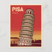 ヴィンテージ旅行傾いた塔のピサレトロ名勝 ポストカード (正面)