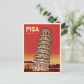 ヴィンテージ旅行傾いた塔のピサレトロ名勝 ポストカード (スタンド正面)