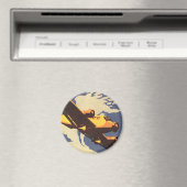 ヴィンテージ旅行及び輸送機飛んでいる械 マグネット (インサイチュ (食洗機))