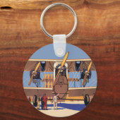 ヴィンテージ旅行及び輸送用二面飛行機 キーホルダー (正面)