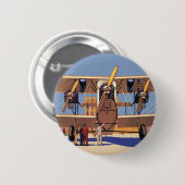 ヴィンテージ旅行及び輸送用二面飛行機 缶バッジ (正面&裏面)