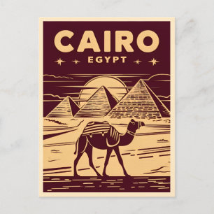 ヴィンテージ旅行古代エジプトのピラミッドレトログラフィック ポストカード