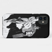 ヴィンテージ旅行女性のBellhopのスーツケースの荷物の人 Case-Mate iPhoneケース (裏面(横))