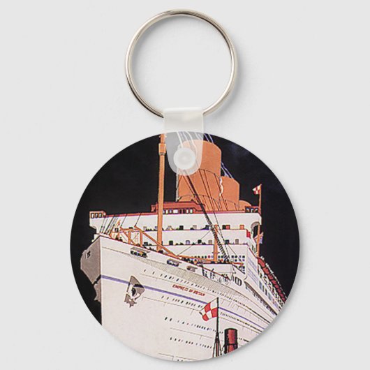 ヴィンテージ旅行客船クルーズ キーホルダー (正面)