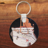 ヴィンテージ旅行客船クルーズ キーホルダー (正面)