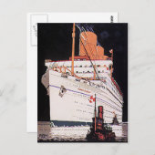 ヴィンテージ旅行客船クルーズ ポストカード (正面/裏面)