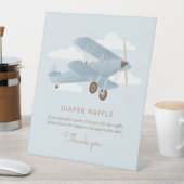 ヴィンテージ旅行少年ベビーシャワーオムツラッフル 台座サイン (インサイチュ)