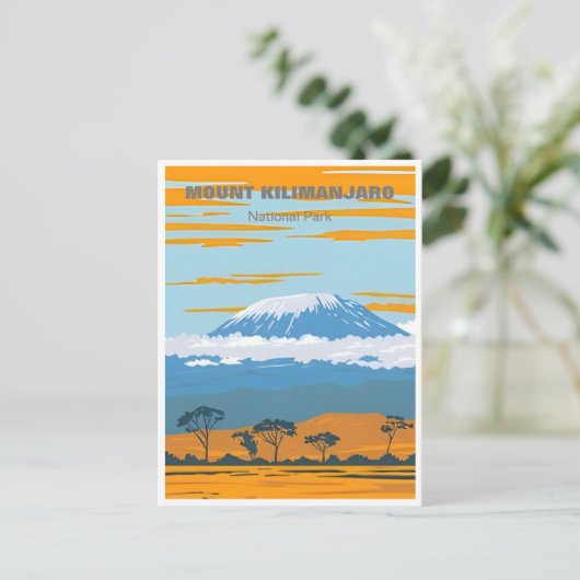 ヴィンテージ旅行山キリマンジャロタンザニアアフリカ ポストカード (スタンド正面)