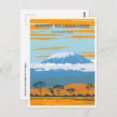 ヴィンテージ旅行山キリマンジャロタンザニアアフリカ ポストカード (正面/裏面)