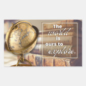 ヴィンテージ旅行感動的大 長方形シール (正面)