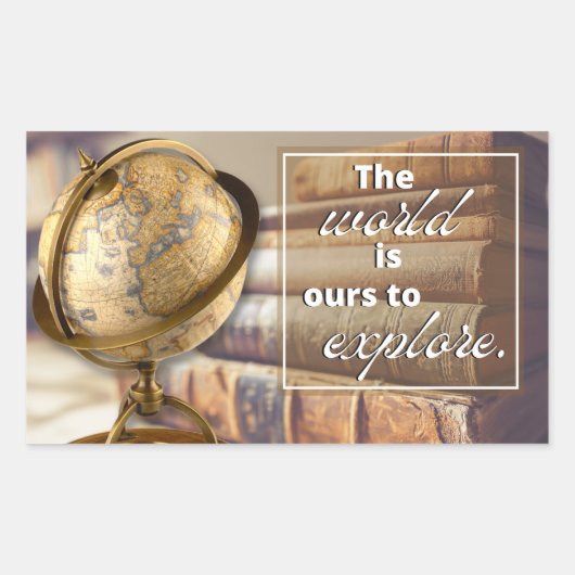 ヴィンテージ旅行感動的大 長方形シール (正面)