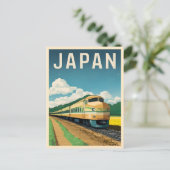 ヴィンテージ旅行日本列車レトログラフィック風景 ポストカード (スタンド正面)