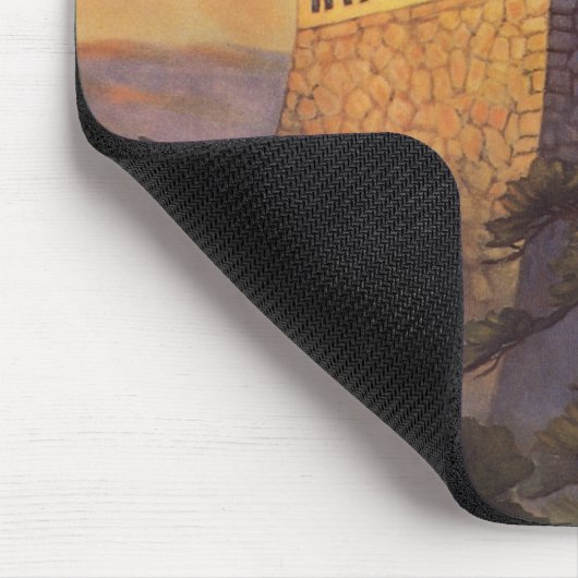 ヴィンテージ旅行日本塔日本の飛行機 マウスパッド (コーナー)