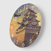 ヴィンテージ旅行日本塔日本の飛行機 ラージ壁時計 (傾斜)