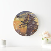 ヴィンテージ旅行日本塔日本の飛行機 ラージ壁時計 (ホーム)