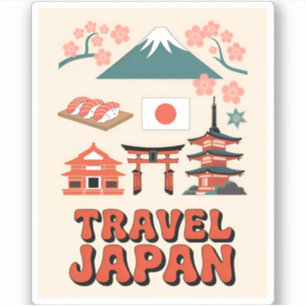 ヴィンテージ旅行日本象徴的な国家シンボルレトロ シール