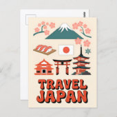 ヴィンテージ旅行日本象徴的な国家シンボルレトロ ポストカード (正面/裏面)