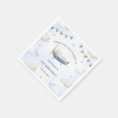 ヴィンテージ旅行機誕生日パーティナプキン スタンダードカクテルナプキン (角)