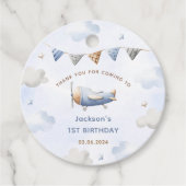 ヴィンテージ旅行機誕生日パーティーメッセージカード フェイバータグ (正面)