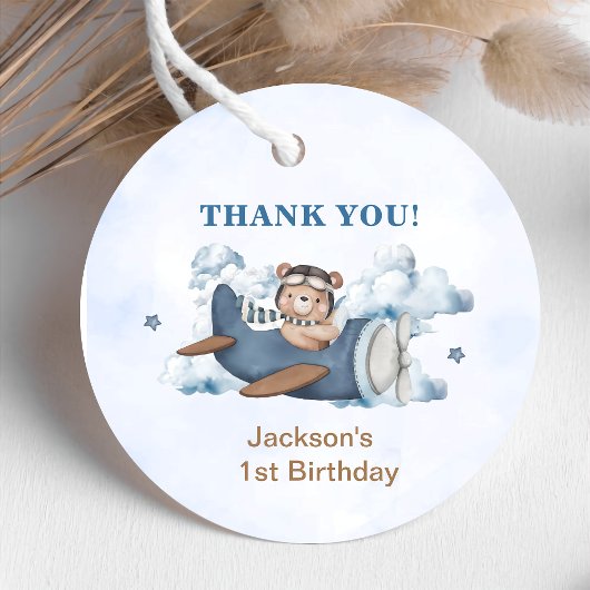 ヴィンテージ旅行機誕生日パーティー フェイバータグ