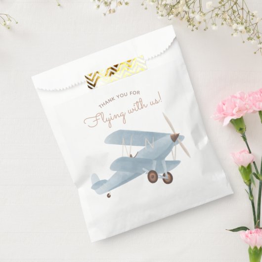 ヴィンテージ旅行機誕生日パーティー フェイバーバッグ (封をした状態)