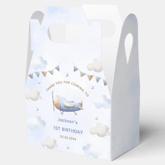 ヴィンテージ旅行機誕生日パーティー フェイバーボックス (オープン)