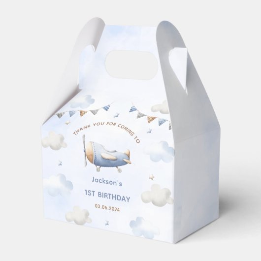 ヴィンテージ旅行機誕生日パーティー フェイバーボックス (正面サイド)