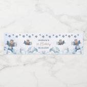 ヴィンテージ旅行機誕生日パーティー ペットボトルラベル (シングルラベル)