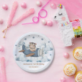 ヴィンテージ旅行機誕生日パーティー ペーパープレート (パーティー)