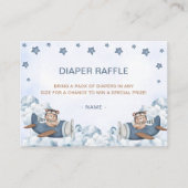 ヴィンテージ旅行機赤ちゃんシャワーおむつラッフル エンクロージャーカード (正面)