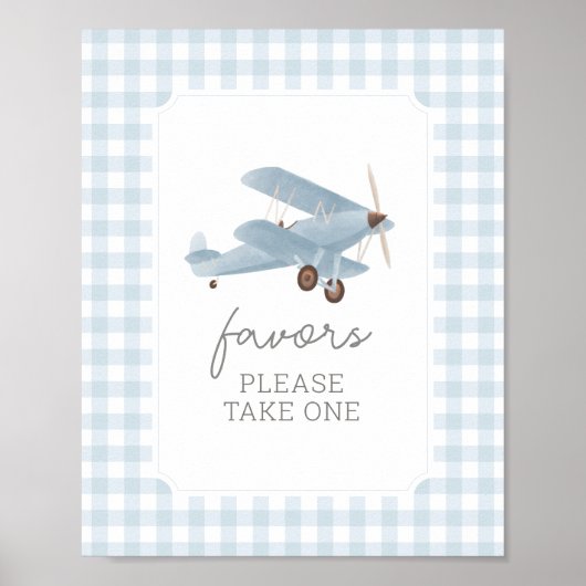 ヴィンテージ旅行機赤ちゃんシャワー好意サイン ポスター (正面)