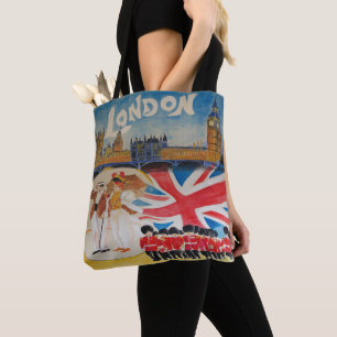 ヴィンテージ旅行水のカラーアート – London England トートバッグ