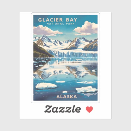ヴィンテージ旅行氷河ベイ国立公園アラスカ シール (シート)