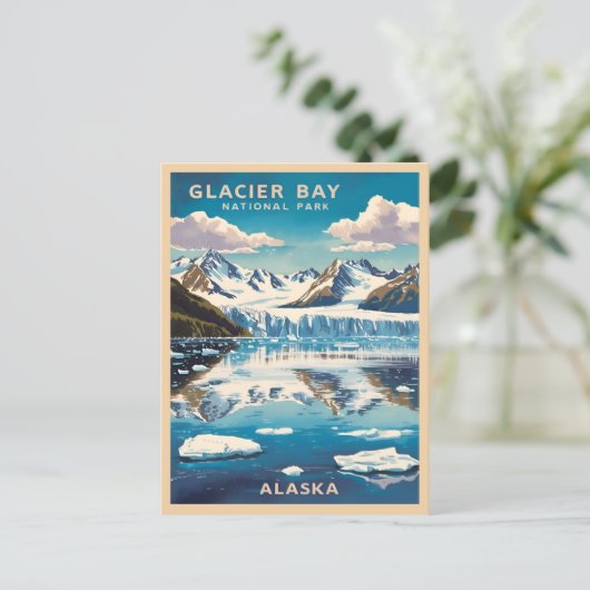 ヴィンテージ旅行氷河ベイ国立公園アラスカ ポストカード (スタンド正面)