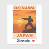 ヴィンテージ旅行沖縄日本空手レトロ夕日 シール (シート)