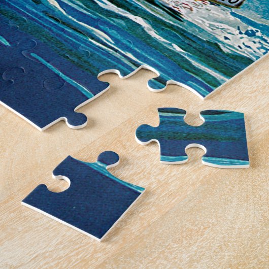 ヴィンテージ旅行湖コモイタリア船 ジグソーパズル (側面)