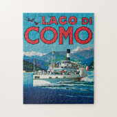 ヴィンテージ旅行湖コモイタリア船 ジグソーパズル (縦)