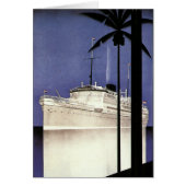 ヴィンテージ旅行熱帯巡航船とヤシの木 (正面)