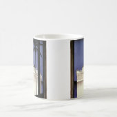 ヴィンテージ旅行熱帯巡航船とヤシの木 コーヒーマグカップ (中央)