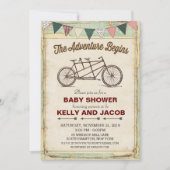 ヴィンテージ旅行用ベビースシャワー招待状 招待状 (正面)