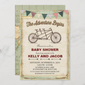 ヴィンテージ旅行用ベビースシャワー招待状 招待状 (正面/裏面)
