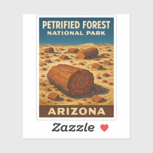 ヴィンテージ旅行石化された森林国立公園 シール (シート)