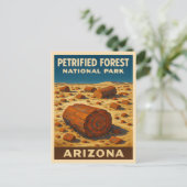 ヴィンテージ旅行石化された森林国立公園 ポストカード (スタンド正面)