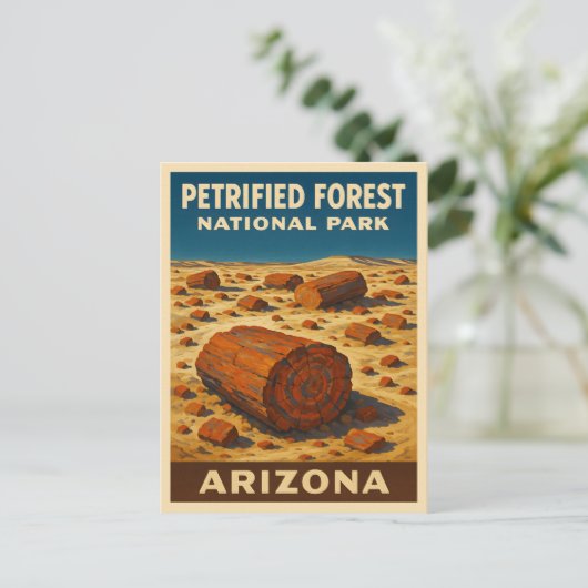 ヴィンテージ旅行石化された森林国立公園 ポストカード (スタンド正面)