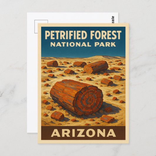 ヴィンテージ旅行石化された森林国立公園 ポストカード (正面/裏面)